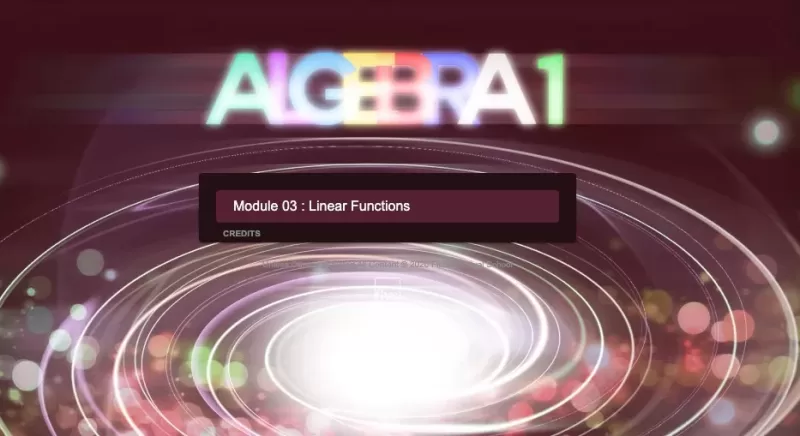 Course tile for Algebra 1. It features light painting and boca creating an abstract design and reads "Algebra I."