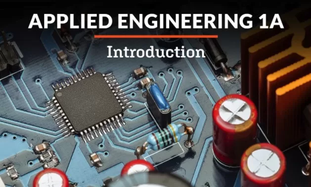 Course tile for Applied Engineering 1A: Introduction. It features a photograph of a circuit board and reads: Applied Engineering 1A: Introduction