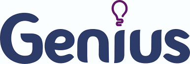 Logo for Genius Student Information System (SIS). The logo reads "Genius' with the dot above the "I" replaced with a lightbulb.