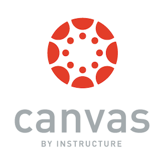 Instructure Canvas LMS logo. It features a red, circular shape and reads "Canvas by Instructure."